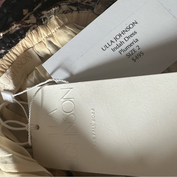 NWT Ulla Johnson Indah Floral Midi Dress in Plumeria with tie straps and front - Picture 4 of 4